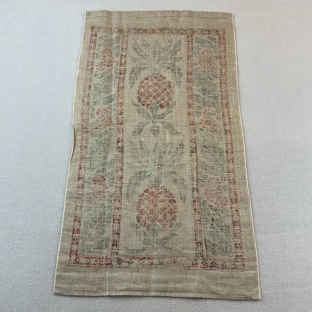 Kay Dee Handprints Linen Kitchen Towel Pineapple Floral Palm Leaves Vintage